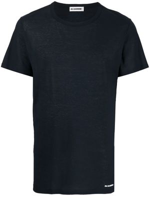 Jil Sander t-shirt cintré à col rond - Bleu