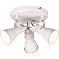 LED Plafondspot - Plafondverlichting - Trion Sanita - E14 Fitting - 3-lichts - Rond - Antiek Wit - Aluminium - thumbnail