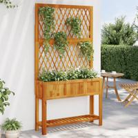 Plantenbak met latwerk en schap 100x32x185 cm acaciahout - thumbnail