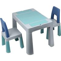 Multifunctionele speeltafel - THERMOBABY - MULTIPLAY - Met 2 stoelen - Grijs/Blauw
