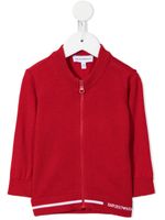 Emporio Armani Kids cardigan en maille à fermeture zippée - Rouge