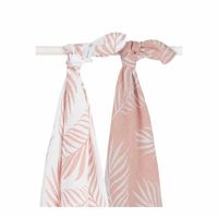 Jollein set van 2 multidoeken Nature Pale Pink Maat