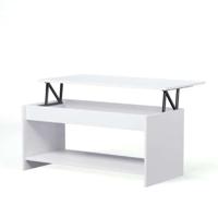 HAPPY Hedendaagse matte witte salontafel - L 100 x B 50 cm