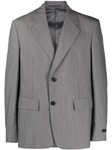 Prada blazer boutonné en mohair mélangés - Gris