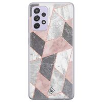 Samsung Galaxy A72 siliconen telefoonhoesje - Stone grid
