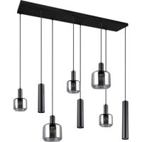 LED Hanglamp - Trion Marat - 8-lichts - Rechthoek - IP20 - Mat Zwart - Metaal