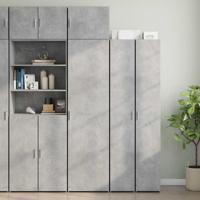 Opbergkast smal 50x42,5x225 cm bewerkt hout betongrijs