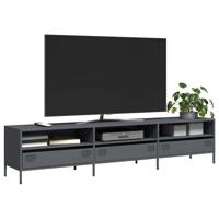 Tv-meubel 202x39x43,5 cm koudgewalst staal antracietkleurig