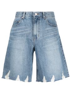 System short en jean à effet délavé - Bleu