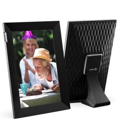 Nixplay Touch Screen Smart Photo Frame 10.1-inch Black Silver OUTLET MODEL