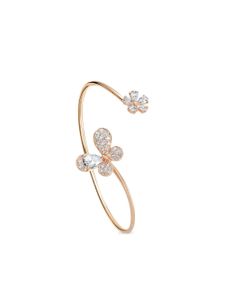 David Morris bracelet jonc en or rose 18ct pavé de diamants