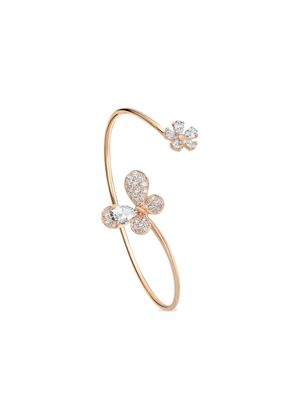 David Morris bracelet jonc en or rose 18ct pavé de diamants