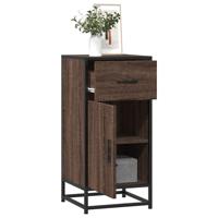 Dressoir 35,5x35x76 cm bewerkt hout en metaal bruin eikenkleur