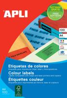 Apli Gekleurde etiketten ft 105 x 37 mm (b x h), rood, 1.600 stuks, 16 per blad, doos van 100 blad Apli Gekleurde etiketten ft 105 x 37 mm (b x h), rood, 1.600 stuks, 16 per blad, doos van 100 blad