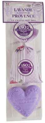 Geschenkset Lavendel - Geurzakje + Hartvormig Zeepje