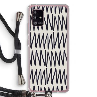 Marrakech Zigzag: Samsung Galaxy A51 5G Transparant Hoesje met koord