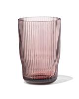 HEMA Longdrinkglas 340ml Bergen glas streep reliëf bordeauxrood (bordeauxrood)