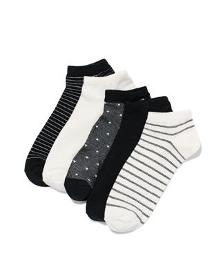 HEMA Dames Enkelsokken Met Katoen - 5 Paar Zwart (zwart) HEMA Dames Enkelsokken Met Katoen - 5 Paar Zwart (zwart)