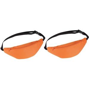 Heuptasje/buideltasje - 2x - oranje - 35 x 15 cm - Festivaltasjes outdoor - Fanny pack - polyester