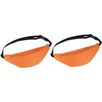 Heuptasje/buideltasje - 2x - oranje - 35 x 15 cm - Festivaltasjes outdoor - Fanny pack - polyester