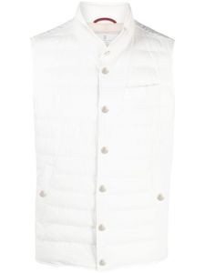 Brunello Cucinelli gilet matelassé à boutonnière - Blanc