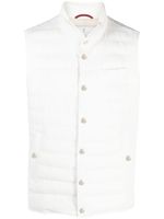 Brunello Cucinelli gilet matelassé à boutonnière - Blanc