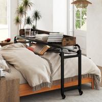 Bedtafel met wielen & Verstelbare Hoogte & Lengte Bedtafel Zorgtafel Bureau