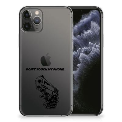 Apple iPhone 11 Pro Silicone-hoesje Gun Don't Touch My Phone Apple iPhone 11 Pro Silicone-hoesje Gun Don't Touch My Phone