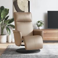 Fauteuil verstelbaar met voetensteun kunstleer cappuccinokleur Fauteuil verstelbaar met voetensteun kunstleer cappuccinokleur