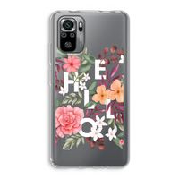 Hello in flowers: Xiaomi Redmi Note 10S Transparant Hoesje