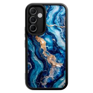 Samsung Galaxy A55 zwarte case - Ocean marble