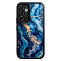 Samsung Galaxy A55 zwarte case - Ocean marble