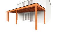 Trendhout Aanbouwveranda Modena 825x365 cm - model rechts- Plat dak- Hout- Trendhout