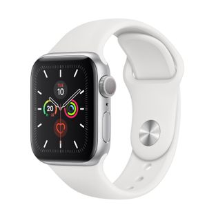 Apple Watch Series 5 40mm Zilver Aluminium Witte Sportband