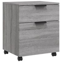 The Living Store Dossierkast op wielen - 45 x 38 x 54 cm - Grijs Sonoma eiken - Bewerkt hout