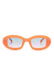 Retrosuperfuture lunettes de soleil rondes à logo imprimé - Orange