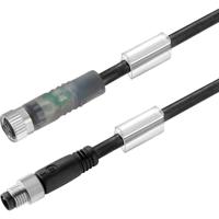 Weidmüller 1550230100 Sensor/actuator connector, geassembleerd M8 Aantal polen (sensoren): 3 Stekker, recht, Bus, recht 1.00 m 1 stuk(s)