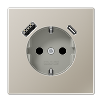 JUNG ES1520-15CA wandcontactdoos LS990 edelstaal USB en USB-C