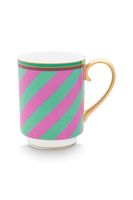 Pip Studio Pip Chique Stripes Mok Groot Roze/Groen 350ml