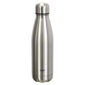 Travel drinkfles voor warme en koude dranken - zilver - roestvrij staal - met schroefdop - 500 ml