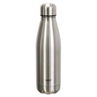 Travel drinkfles voor warme en koude dranken - zilver - roestvrij staal - met schroefdop - 500 ml