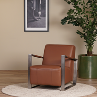 leren industriële stalen fauteuil Touch - ( leer)