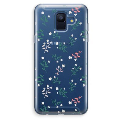 Small white flowers: Samsung Galaxy A6 (2018) Transparant Hoesje