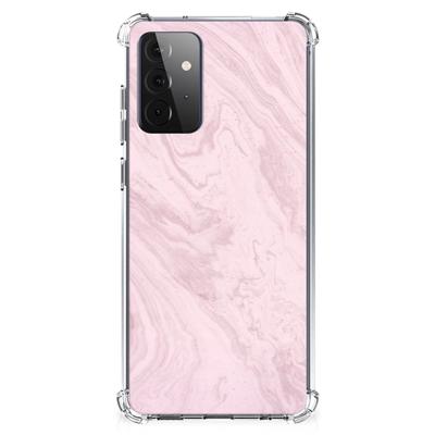 Samsung Galaxy A72 4G/5G Anti-Shock Hoesje Marble Pink - Origineel Cadeau Vriendin Samsung Galaxy A72 4G/5G Anti-Shock Hoesje Marble Pink - Origineel Cadeau Vriendin