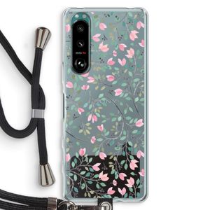 Sierlijke bloemen: Sony Xperia 5 III Transparant Hoesje met koord