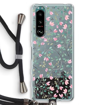 Sierlijke bloemen: Sony Xperia 5 III Transparant Hoesje met koord
