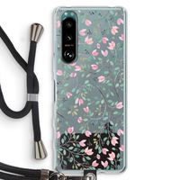 Sierlijke bloemen: Sony Xperia 5 III Transparant Hoesje met koord