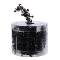 Decoris kerstslinger - met sterren - zwart - lametta - 700 cm - thumbnail