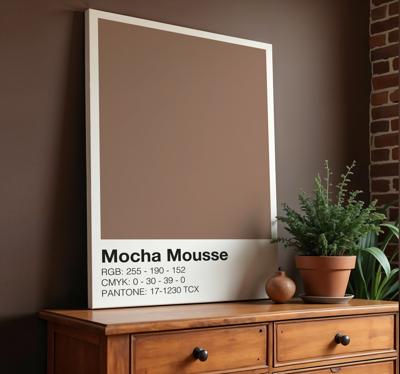 mocha kleur samenstelling Modern canvas schilderij
