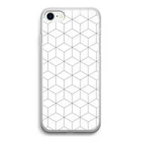 Zwart-witte kubussen: iPhone SE 2020 Transparant Hoesje